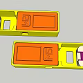 Industrial Equipment For Electrical Connections With Yellow Housing And Orange Components