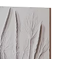 White Plant Relief Wall Decor With 3D Textured Elegant Reed Patterns Design 3d model