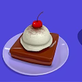 Assorted Fresh Cake Slices With Strawberries Cherry And Cream On Purple Background