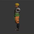 Man With Yellow Turban White Shirt Green Vest Orange Pants Black Boots Arms Outstretched
