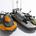 Sea Doo Jet Skis With Orange And Gray Design And Modern Watercraft Features
