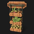 Wall Mounted Wooden Hanging Planter with Multiple Tiers and Various Green Plants for Indoor Decor