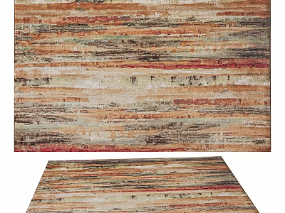 Colorful Striped Pattern Square Area Rug for Living Room Decor 3d model