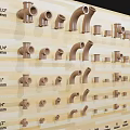 Hardware display board water supply and drainage parts display board three-way four-way elbow valve live connection core pipe hoop 3d model