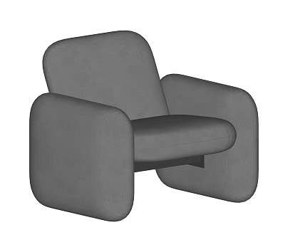 Modern Gray Accent Chair With Wide Armrests Sleek Lines And Comfortable Seat Design 3d model