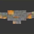 Pixelated Minecraft Block Monster with Glowing Lava and Fire Details in 3D Rendering