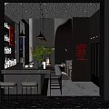 Stylish Modern Bar Interior Design With Mirrored Ceiling Counter Stools And Bottle Shelves