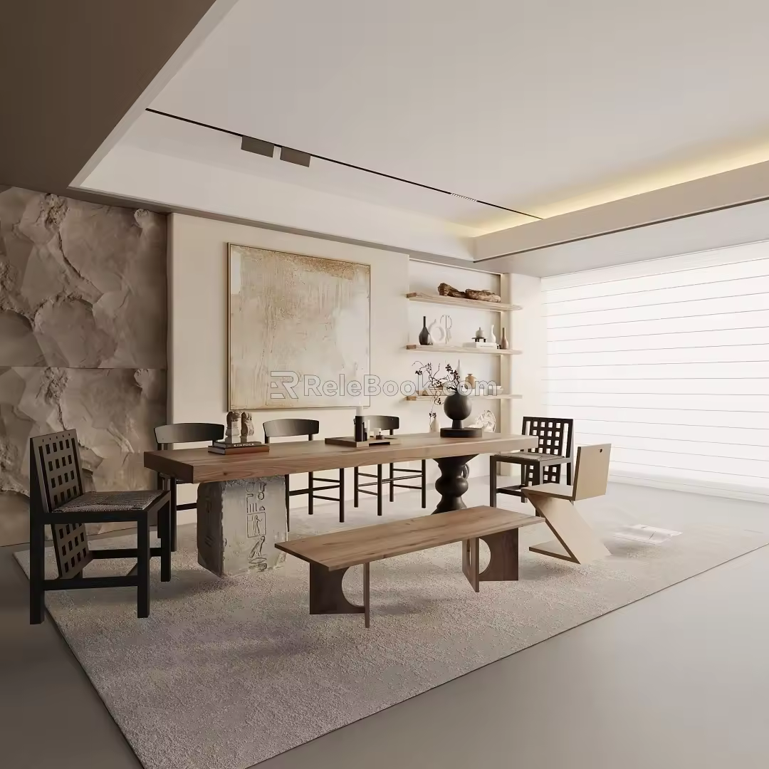 Modern table combination 3d model