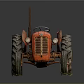 Vintage Red Tractor As Garden Ornament With Rustic Charm And Classic Design