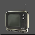 Vintage Old Fashioned Television with Antenna Knobs and Classic Retro Design 3d model