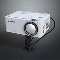 UpellaBo T120 Projector Mounted On Black Stand With White Design And Lens Vents