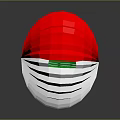 Pleated Origami Paper Lantern With White Red Green Design And Hanging Hook For Home Decor