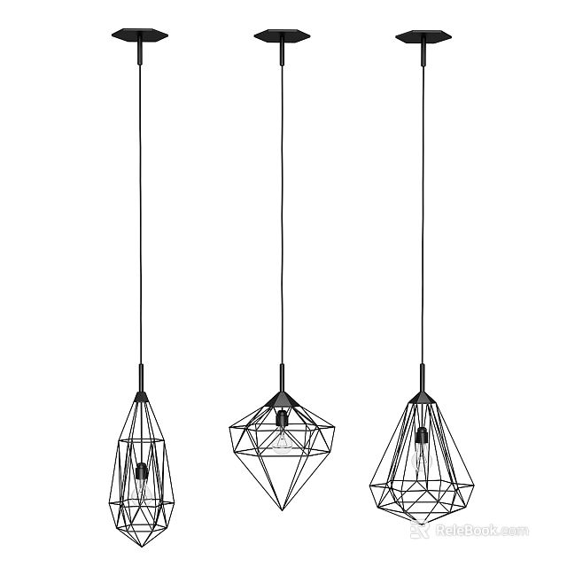 Minimalist Modern Geometric Ceiling Light With Hanging Design For Home Decor 3d model