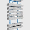 Blue Frame Blueprint Storage Rack With Multiple Layers For Engineering Drawings