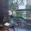 Japanese Style Garden Landscape Design With Pavilion Rockery Pond And Greenery