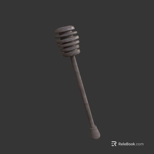 Gray Spiral Head Long Handle Kitchen Cooking Utensil Tool Design 3d model 