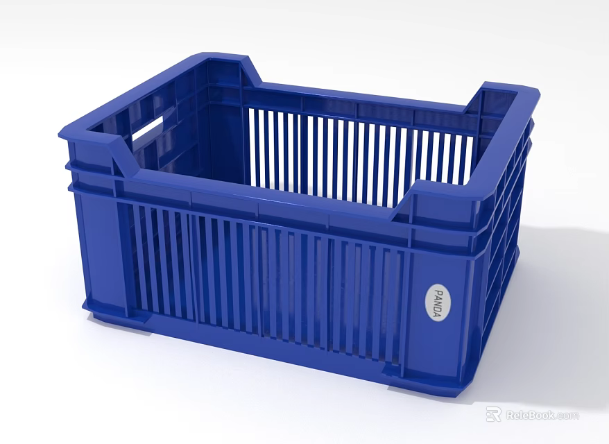 Durable Blue Plastic Storage Basket For Household Organizing And Everyday Use 3d model 