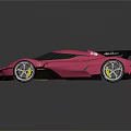 Pink Sports Car Featuring Sleek Modern Aerodynamic Design And Shiny Exterior