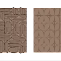 Modern Decorative Brown Wall Panel Design With Geometric Circular And Wave Patterns 3d model