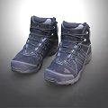 High Top Dark Colored Outdoor Boots With Lace Up Design And Thick Sole
