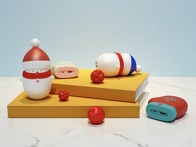 Modern charging treasure Christmas gift gift doll gloves hand warmer charging treasure 3d model