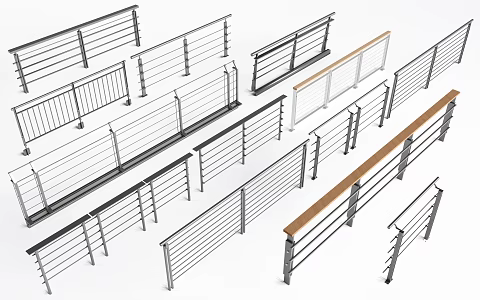 Modern wrought iron railing wrought iron fence wrought iron fence railing handrail 3d model