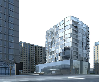 modern office building 3d model