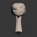 Cartoon Dog Character With Red Ears Black Nose Whiskers On Red Cup Base
