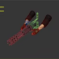 Browning machine gun Browning Gatling White 3d model