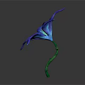 Vibrant Blue Flower With Shiny Petals And Green Stem On Dark Background