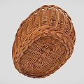 Wicker Basket Basket Basket Frame Hand-held Basket Vegetable Basket Bamboo Basket 3d model