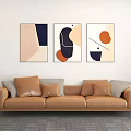 Modern three-seat sofa multiplayer sofa 3d model