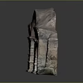 Ancient Stone Arch Scenery With Reddish Brown Bricks Stone Base And Gray Gradient Background 3d model