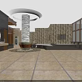 Luxurious Clubhouse Interior With Circular Lighting Marble Walls Bathtub And Vanity