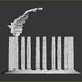 Elegant Classical White Columns Arranged On Circular Base With Stepped Top Structure