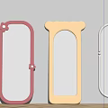 Colorful Decorative Cute Shaped Mirrors Pink Yellow White Wall Mounted In Room Interior