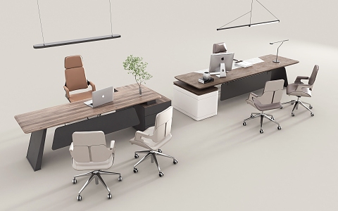 Boss Manager Office Desk and Chair Boss Desk and Chair Office Desk and Chair Combination Manager Office Desk and Chair Class Desk Boss Chair 3d model