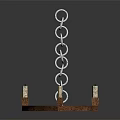 Metal Chain Decorative Stand With Wooden Base And Small Support Pillars Design