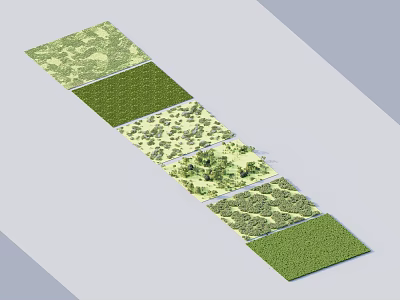 Green Grass And Floral Pattern Tiles Arranged In Decorative Design Layout 3d model