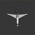 Modern Streamlined Jet Aircraft With White Black Body And Blue Tail Design