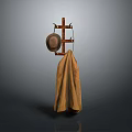 Wooden Coat Rack With Hanging Hat And Soft Blanket For Home Organization