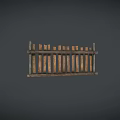 Rustic Wooden Fence With Vertical Slats And Decorative Top For Outdoor Garden