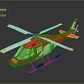 Detailed Red And White ADAC Rescue Helicopter With Yellow Tipped Rotors