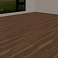 Natural Brown Wood Flooring With Clear Grain In Bright Room And Green Outdoor View