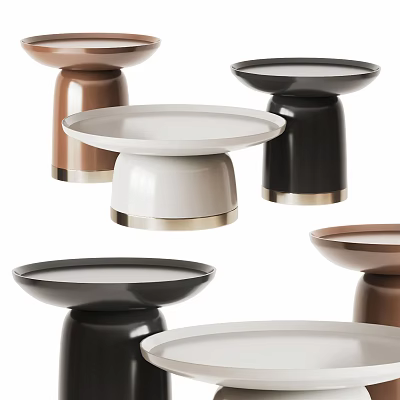 Modern Coffee Tables With Colorful Bases Round Tops And Metallic Accents 3d model