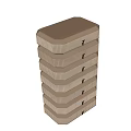 Beige Decorative Cabinet With Ribbed Drawers Multiple Tiers And Modern Minimalist Design