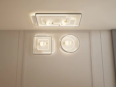 Modern Ceiling Lights With Various Shapes And Illumination 3d model