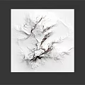 Garden Landscape Showcasing Snow Mountain Model With White And Red Texture On Square Board