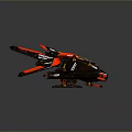 Futuristic Mechanical Spider Featuring Black Red Gold Color And Sharp Mechanical Legs