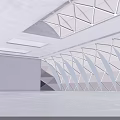 Modern Architectural Interior Space With Geometric Roof And Smooth Gray Floor